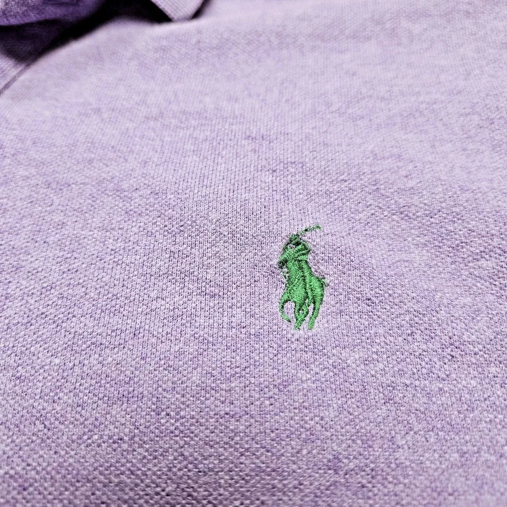 Polo Ralph Lauren Men's XL Classic Fit Mesh Polo Shirt Purple‎ Green Pony Logo